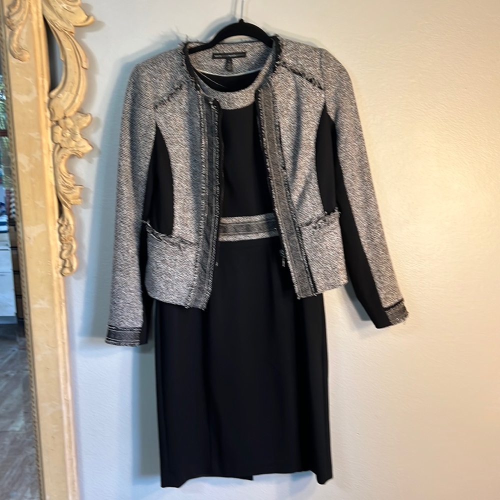 WHBM -two piece dress suit.Sleeveless dress. Dress is size 4, jacket is a size 2